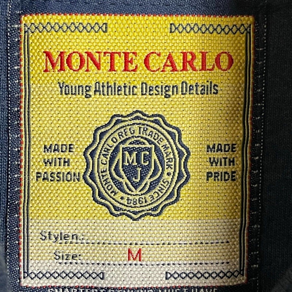 Monte Carlo Polo Club Pullover Sweater Mens M‎ Blue Striped Pocket Mock Neck NWT - Picture 7 of 13
